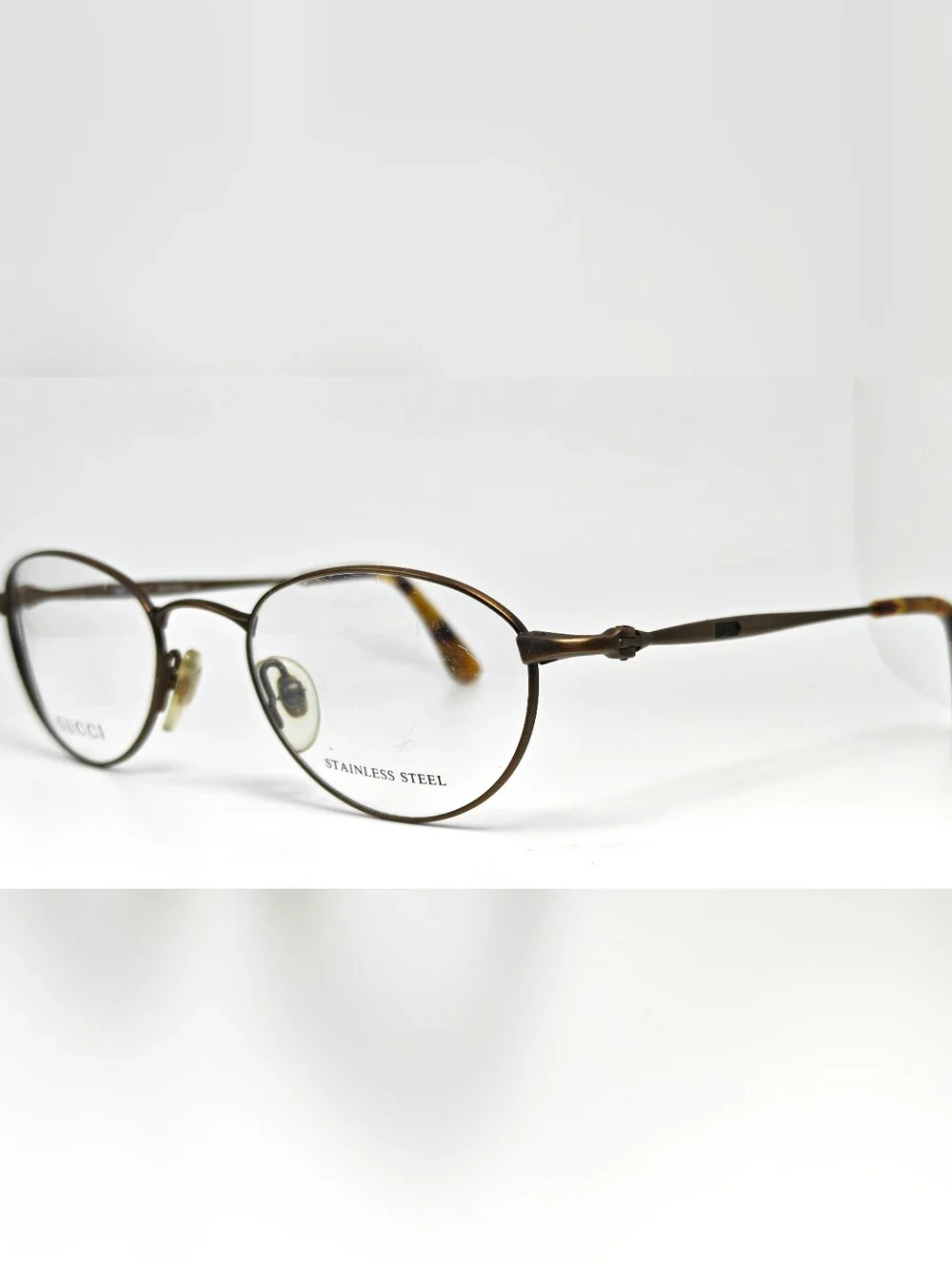 Gucci GG2618 Women's Oval Stainless Steel in Copper Brown. Italy